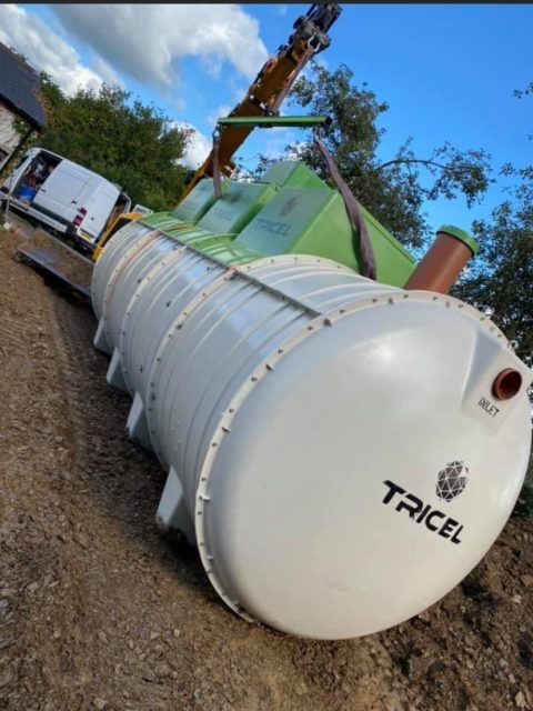 Tricel Novo 18PE installation in Devon - modern sewage treatment plant