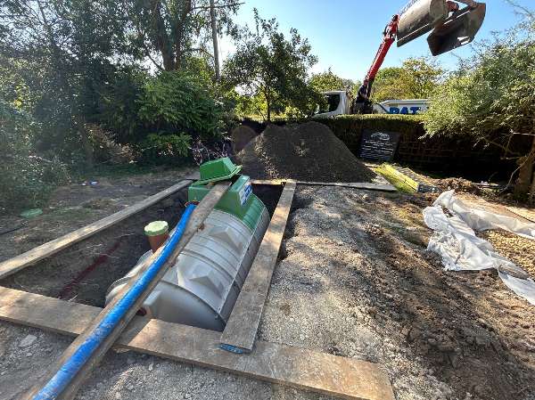 treatment tank install