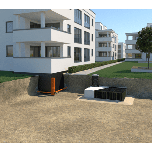 Rigofill installation - underground drainage system